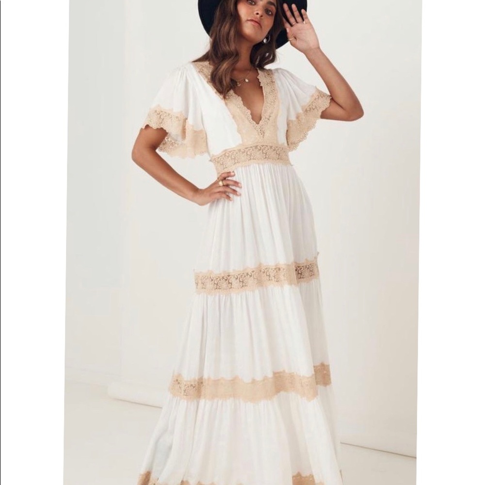 SPELL & THE GYPSY OCEAN GOWN, FREE PEOPLE, IVORY